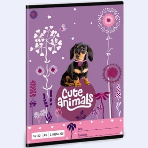 Füzet 16-32 A5 vonalas Ars Una Cute Animals-puppy (5369) 24 TACSKÓ 53593498 2.osztályos füzet prémium minős