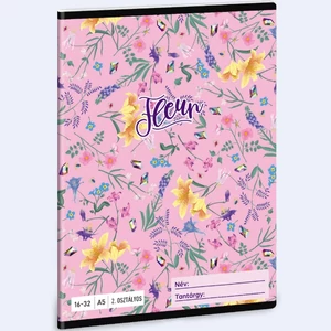 Füzet 16-32 A5 vonalas Ars Una Fleur (5366) 24 virág 53593498 2.osztályos füzet prémium minős