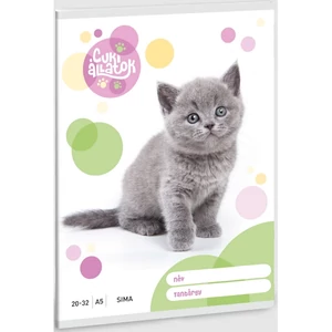 Füzet 20-32 A5 sima Ars Una Cuki-Brit Röv. Sz. Macska (5305) 23 53613059 prémium minőségű füzet
