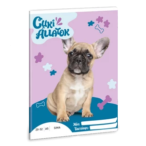 Füzet 20-32 A5 sima Ars Una Cuki-Francia bulldog (5426) 24 53614261 prémium minőségű füzet