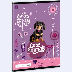 Füzet 20-32 A5 sima Ars Una Cute Animals Puppy (5369) 24 Tacskó 53613691 prémium minőségű füzet