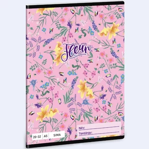 Füzet 20-32 A5 sima Ars Una Fleur (5366) 24 virág 53613660 prémium minőségű füzet