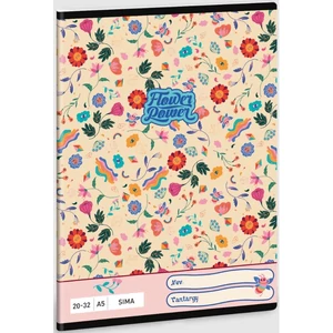 Füzet 20-32 A5 sima Ars Una Flower Power (5260) 23 53612601 prémium minőségű füzet