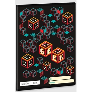 Füzet 20-32 A5 sima Ars Una Geek (5256) 23 kocka 53612564 prémium minőségű füzet