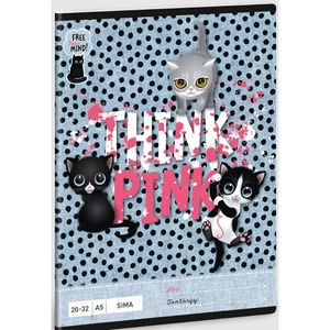 Füzet 20-32 A5 sima Ars Una Think Pink - cicás (5285) 23 53612854 prémium minőségű füzet