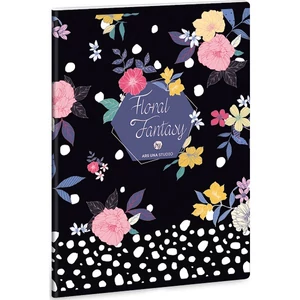 Füzet 20-40 A5 sima Ars Una Floral Prism - virágos 40lap 19' 93159388 prémium minőségű füzet