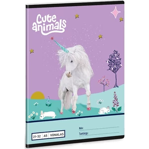 Füzet 21-32 A5 Vonalas Ars Una Cute Animals Unicorn (5448) 25 53624482