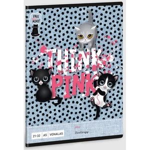 Füzet 21-32 A5 vonalas Ars Una Think Pink - cicás (5285) 23 53622853 4-8.osztályig prémium minőség