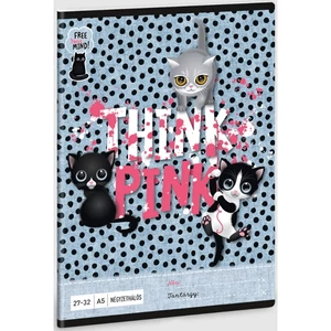 Füzet 27-32 A5 kockás Ars Una Think Pink - cicás (5285) 23 53632852 prémium füzet négyzethálós