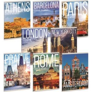 Füzet 27-40 A5 kockás Ars Una Extra kapcsos Cities Of The World Prémium minőség