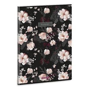 Füzet 87-40 A4 kockás Ars Una Extra kapcsos Flowery black (5374) 25 53123749 A/4-es négyzethálós 40lapos 75g