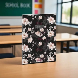 Füzet 87-40 A4 kockás Ars Una Extra kapcsos Flowery black (5374) 25 53123749 A/4 kockás füzet 40lapos 75gr-o