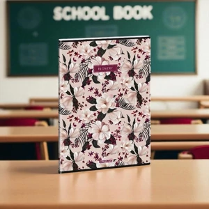 Füzet 87-40 A4 kockás Ars Una Extra kapcsos Flowery pink(5375)24 53123756 A/4-es négyzethálós 40lapos 75g