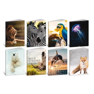 Füzet A4 vonalas Blasetti 80g kemény fedeles 42l WILD ANIMALS