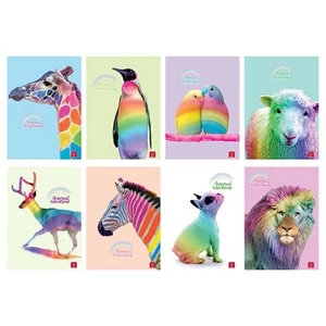 Füzet 38lapos A4 vonalas Pigna Animal Rainbow vegyes mintával
