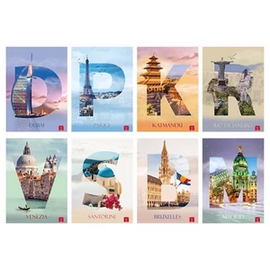 Füzet A4 vonalas Pigna Dream Cities 42 lapos vegyes minták