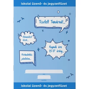 Füzet tűzött A5 üzenő 32 lap ICO kék