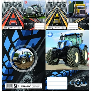 Füzetborító A5 Tyres vegyes T-Creativ bujtatós / kamionos/ tankönyv és füzetborító kollekció