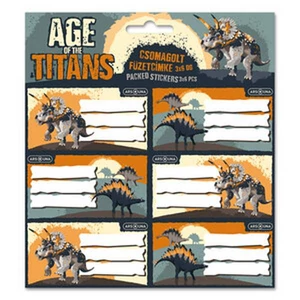 Füzetcímke Ars Una 3x6db Age of the Titans (5261) 23 dínó 53832610 Öntapadós - egy csomagban külön