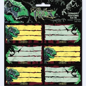 Füzetcímke Ars Una 3x6db 24'' T-Rex Dínó (5346) 53833464 Öntapadós - egy csomagban külön