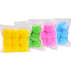 Girland golyó1,8m x 6cm textil, 4 féle színben zöld, kék, pink, zöld, kék, pink, sárga