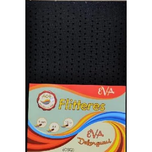 Dekorgumi flitter es fekete 2mm, A4 EVA Gumilap glitteres