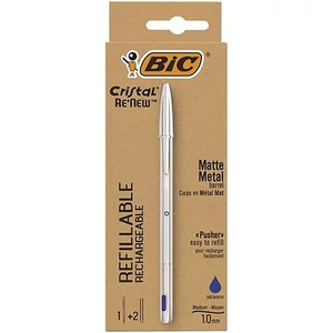 Golyóstol 0,32mm kupakos matt ezüst színű tolltest BIC Crista Re`New