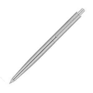 Golyóstoll 0,24mm Zebra nyomógombos, ezüst színű klip ezüst tolltest, 901, kék