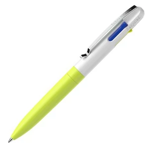 Golyóstoll 0,5mm Schneider nyomógombos, négyszínű, Take 4 Neon, sárga-fehér