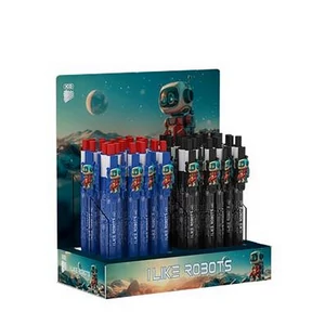 Golyóstoll 0,8mm nyomógombos vegyes ICO "Robot" kék