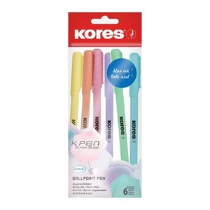 Golyóstoll 1,0mm Kores kupakos, háromszögletű, KOR-M Pastel,kék IK37066