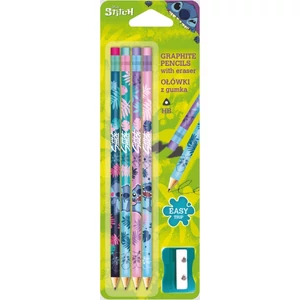 Grafitceruza HB Stitch háromszög radírral 4 db/bliszt Colorino