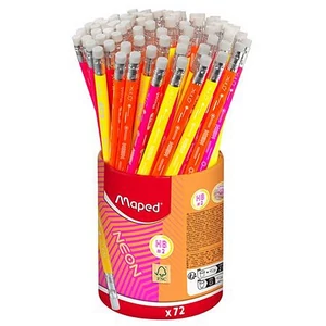 Grafitceruza HB MAPED "Black`P radírral háromszögletű  Neon" vegyes színek 1db/ár