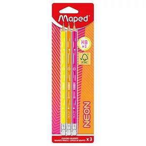 Grafitceruza HB MAPED "Black`P radírral háromszögletű  Neon" vegyes színek