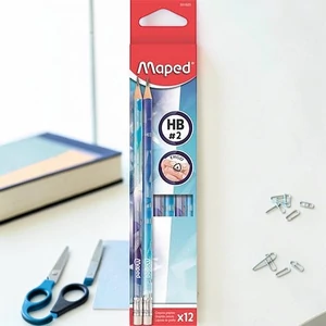 Grafitceruza HB Maped háromszögletű radírral Arctic jégvilág Grafitceruzák radírvéggel 12db/doboz