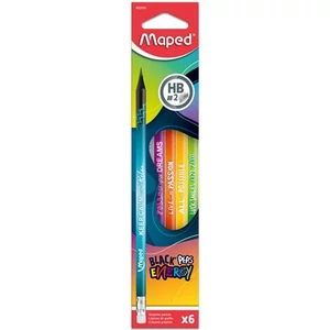 Grafitceruza HB Maped háromszögletű radírral Black Peps Energy Grafitceruzák radírvéggel pastell