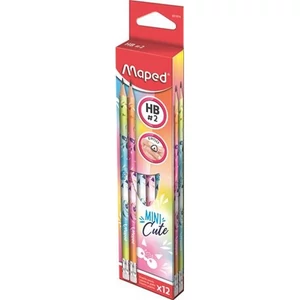 Grafitceruza HB Maped radírral, háromszögletű, Mini Cute IMA851813