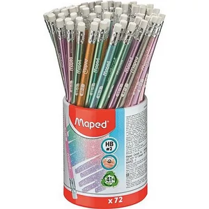 Grafitceruza radírral ceruzatartó HB háromszögletű MAPED  Black`Peps Glitter Deco  vegyes p