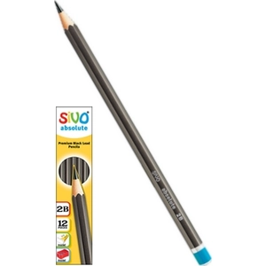 Grafitceruza SiVO 2B hatszögletű ezüst test natúr végű Absolute Hexagonal minőségi ceruza