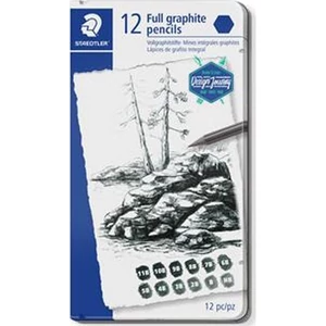 Grafitrúd készlet Staedtler fém doboz, hatszögletű, 12 darabos Mars Lumograph