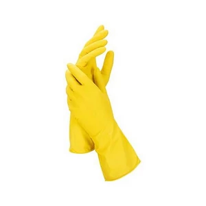 Gumikesztyű háztartási latex M méret sárga
