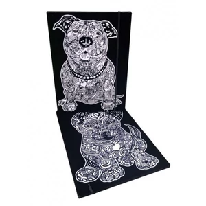 Gumis mappa A4 Colorvelvet DOGS flokkolt felületű, színezhető 12-es filctoll készlettel CT26