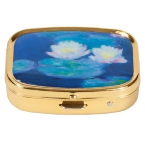 Gyógyszeres doboz fém 5,1x1,8x3,6cm, Monet: Seerosen 2 fakkos