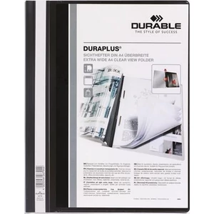 Gyorsfűző A4 Durable széles, panorámás, fekete DB257901