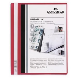 Gyorsfűző A4 Durable széles, panorámás, piros DB257903