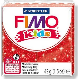 Gyurma 42 g Fimo égethető Kids glitteres piros FM8030212