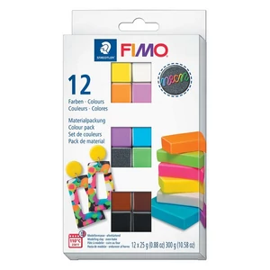 Gyurma készlet 12x25 g égethető FIMO "Effect Colours" 12 különböző neon szín