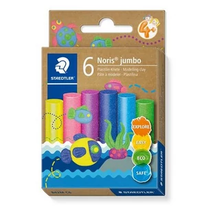 Gyurma készlet modellező STAEDTLER Noris jumbo 842 6 különböző csillámos szín