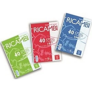 Gyűrűskönyv betét A/5 Pigna Ricambi 40 lapos fehér vonalas