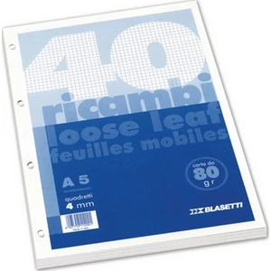 Gyűrűskönyv betét A/5 kockás Blasetti Ricambi -1197- 40 lap FEHÉR